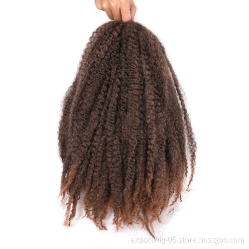 Kinky Marley Twist Crochet Hair Extensions Kinky Twist Braiding Hair Long And Rough Solid And Mixed Color Synthetic Fiber